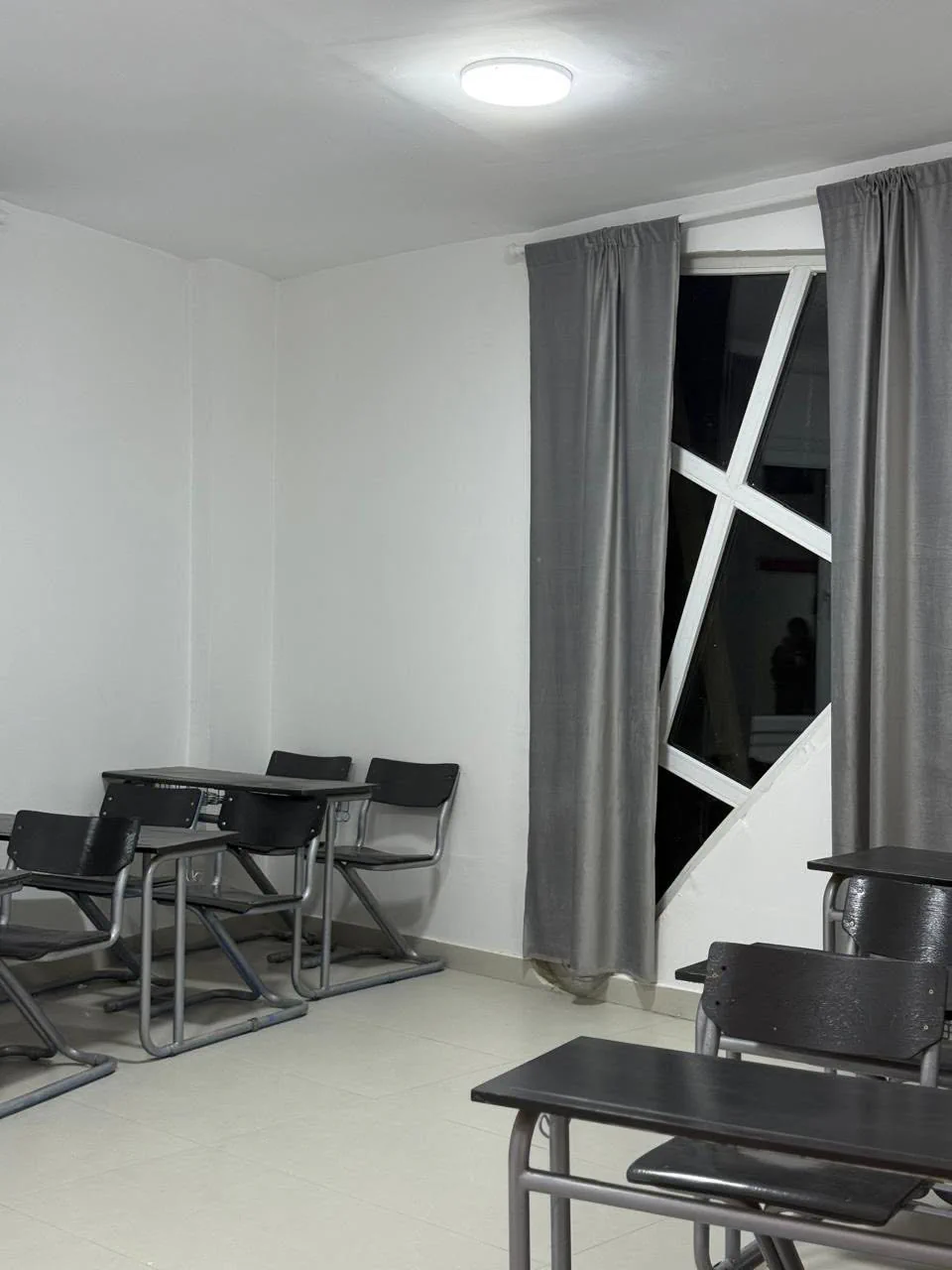 Classroom window at Lulu'at AlElm Schools