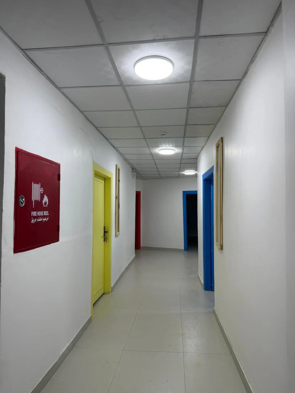 Classroom corridor inside Lulu'at AlElm Schools