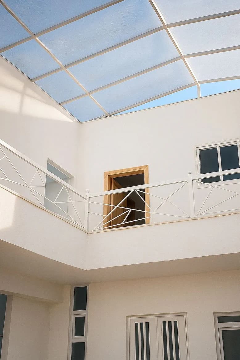 Bright interior balcony at Lulu'at AlElm Schools